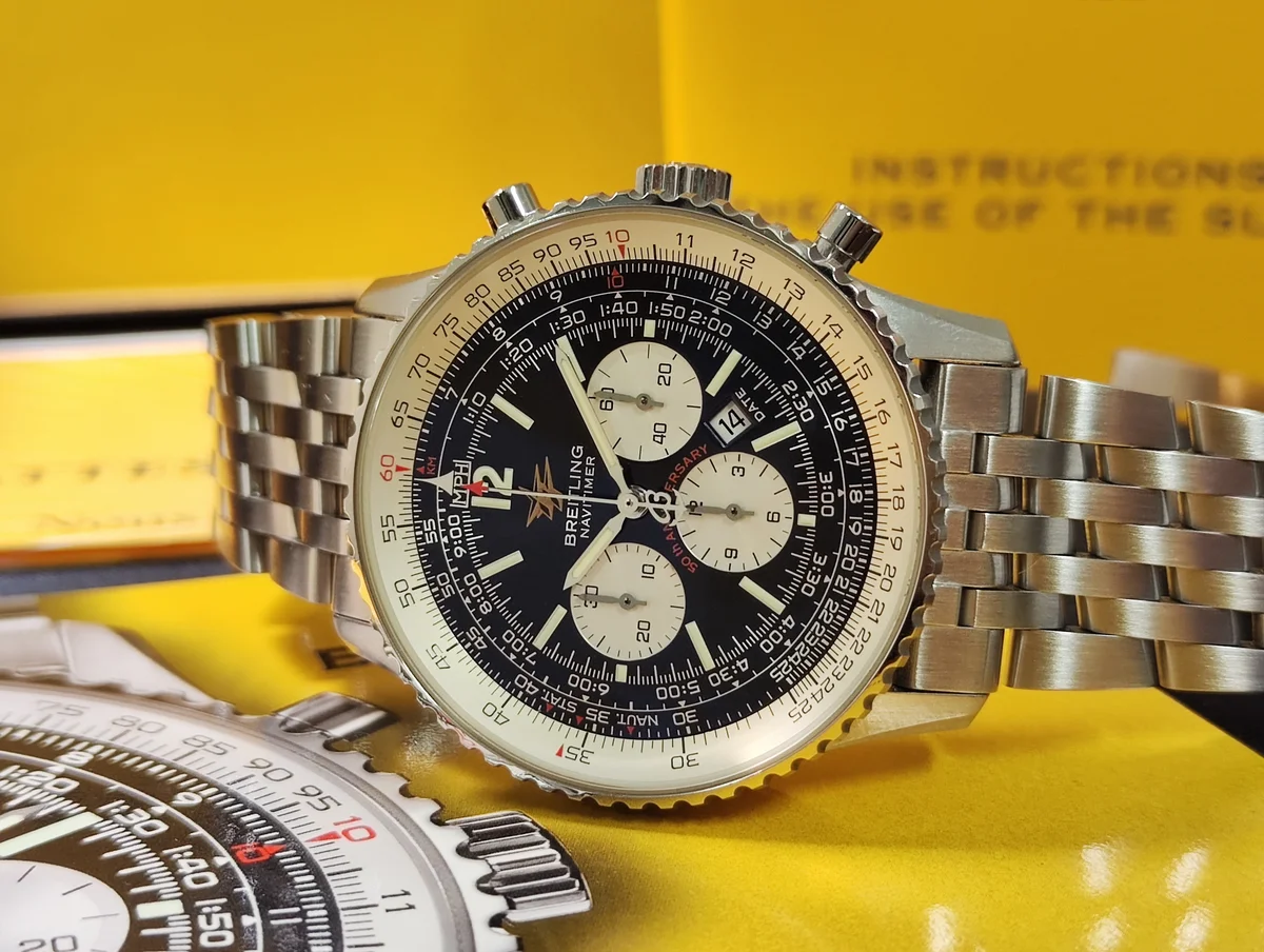 BREITLING 百年靈 Navitimer 50周年紀念款 錶徑41mm 自動上鍊 計時功能~原廠盒單 絕版珍藏